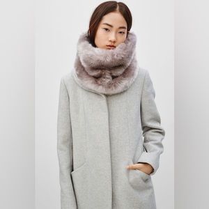 Babaton Lyndon Faux Fur Cowl Scarf - Silver Grey